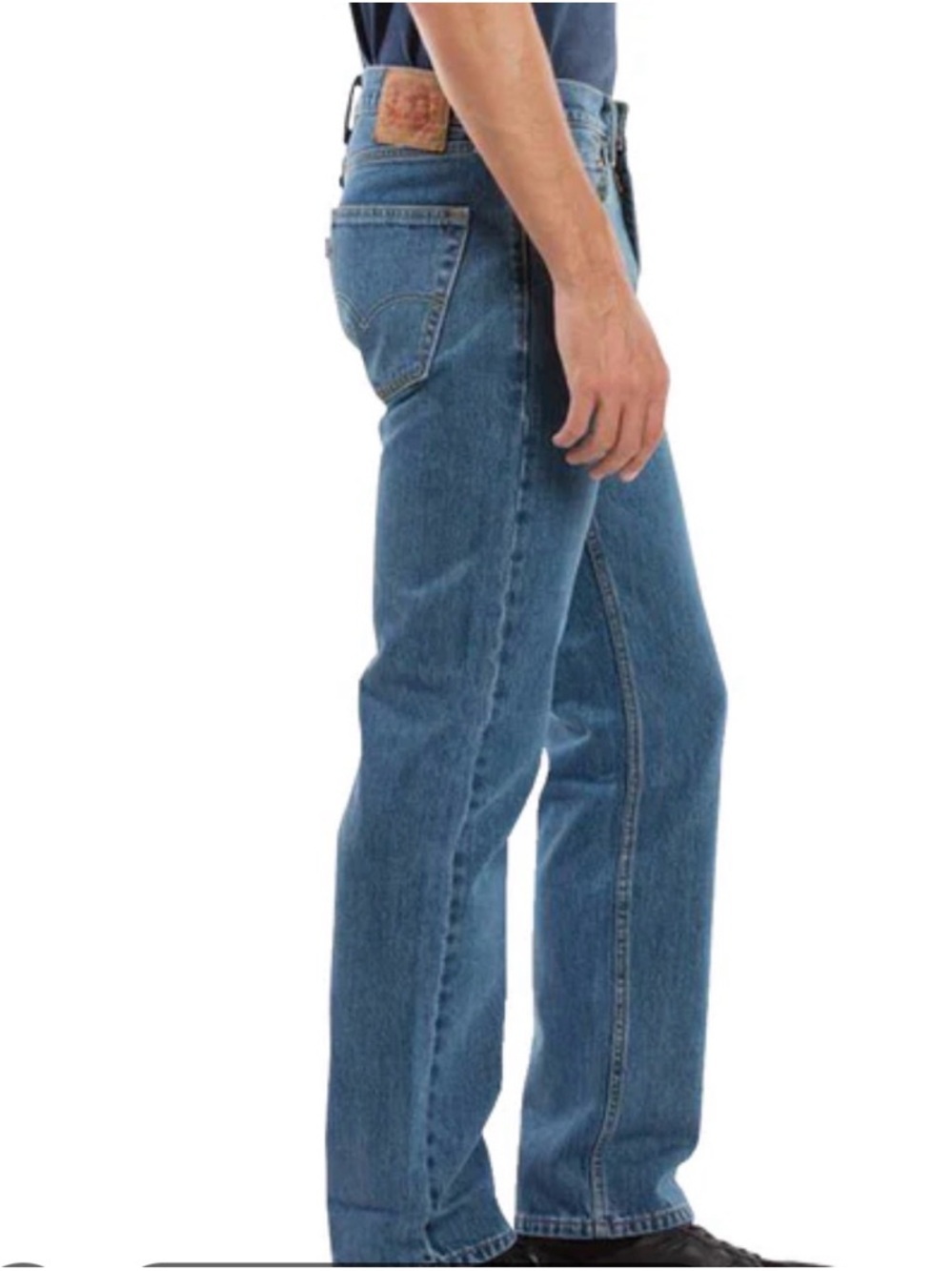 Levi's 505 Straight-Leg Men's Jeans in Classic Blue Denim - Picture 10 of 11